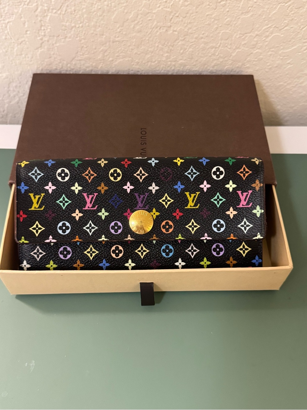 Louis Vuitton Black Multicolor Monogram Continental Wallet